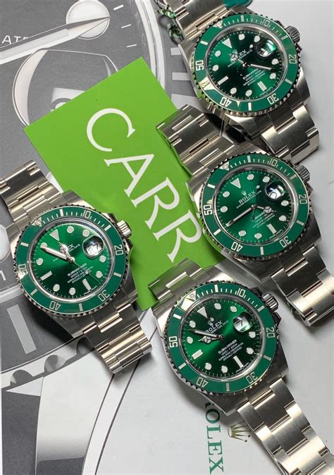 ROLEX HULK SUBMARINER GREEN DIAL AND BEZEL 116610LV - Carr Watches