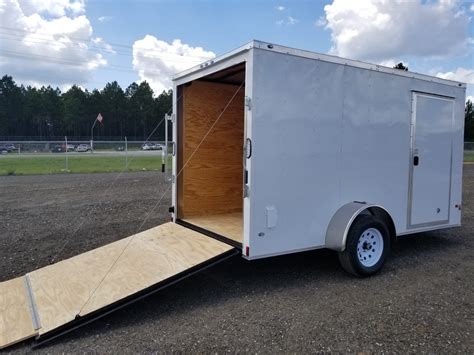 Enclosed Trailer 6x12 White Single Axle (ad 20) - USA Cargo Trailer