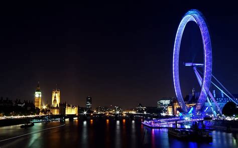 London, London Eye, Ferris Wheel, Big Ben, Lights, Night, River, london eye at night HD ...