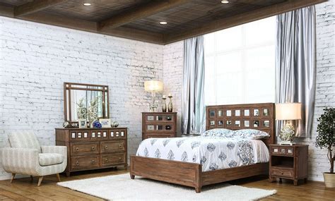 Frontera Rustic Oak Panel Bedroom Set from Furniture of America ...