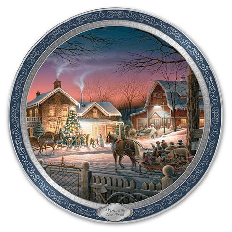 Terry Redlin 120th Anniversary Collector Plate: Trimming The Tree - By The Bradford Exchange ...