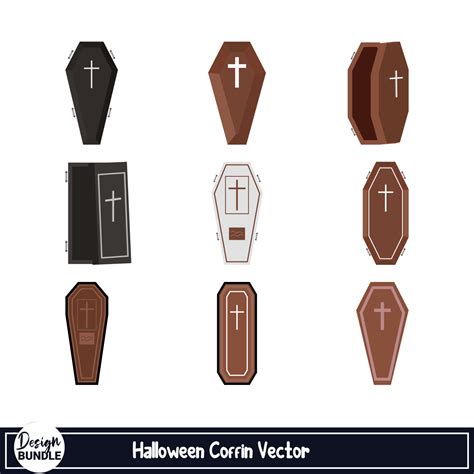 Halloween scary coffin vector design on a white background. Vampire coffin design with wood ...