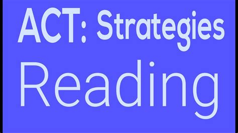 ACT Reading Strategies - YouTube