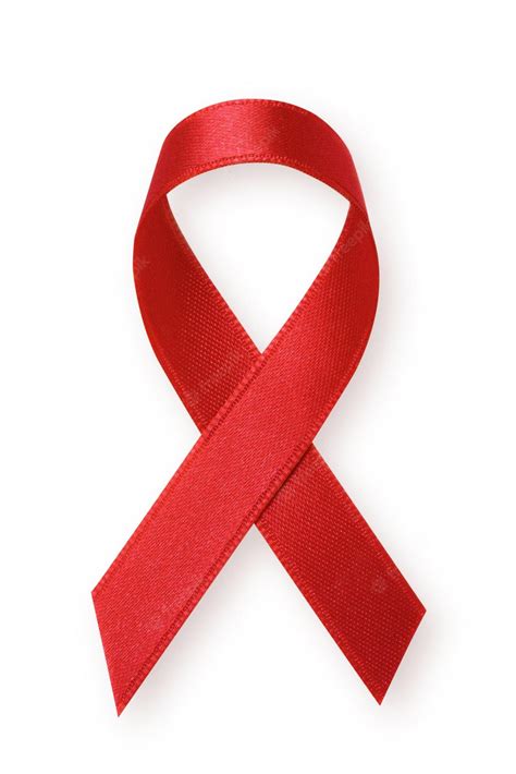 Premium Photo | Red ribbon aids awareness with clipping path