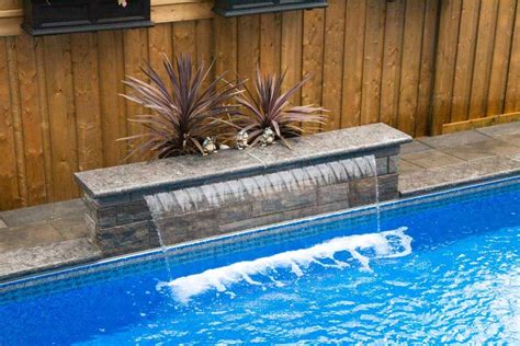 Swimming Pool Waterfall Fountain Design | Swimming pool fountains, Pool waterfall, Pool water ...