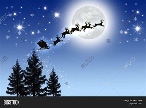 Santa Sleigh Night Sky Image & Photo (Free Trial) | Bigstock