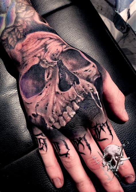 Skull hand tattoo realism | Skull hand tattoo, Back of hand tattoos, Hand tattoos for guys