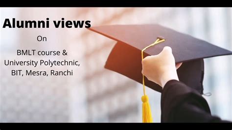 Alumni views on BMLT Course, University Polytechnic, BIT, Mesra, Ranchi ...