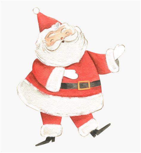 Hand Drawn Watercolor Santa - Santa Claus, HD Png Download , Transparent Png Image - PNGitem