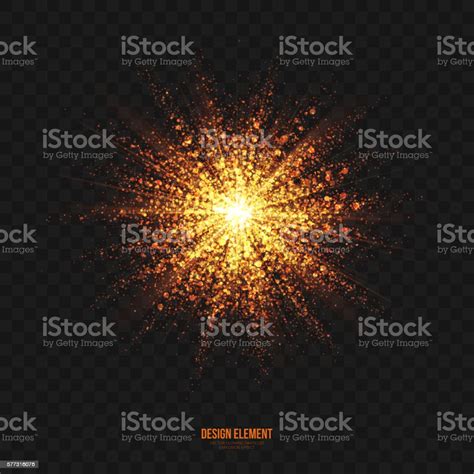 Vector Glowing Golden Particles Explosion Effect Design Element Stock ...