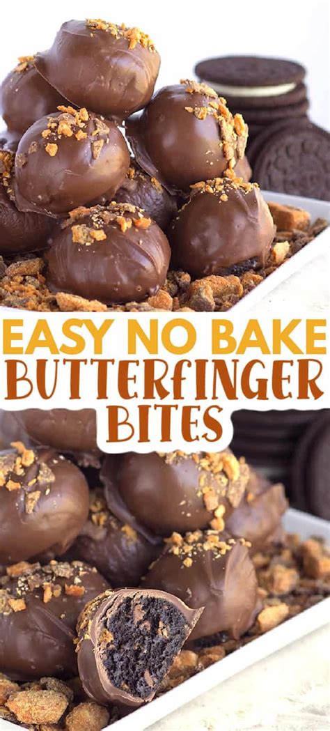 Butterfinger Bites - These Easy No-Bake Butterfinger Bites are sure to stand … | Candy recipes ...