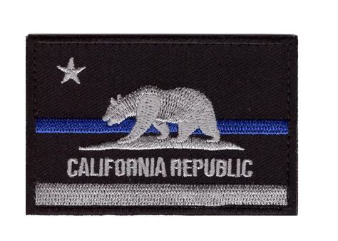 California State Flag Thin Blue Line Patch (Embroidered Hook) – MILTACUSA