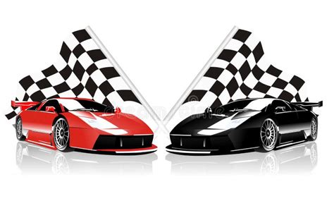 Vector Two Racing Cars and Flags Editorial Image - Illustration of engines, fast: 45082540