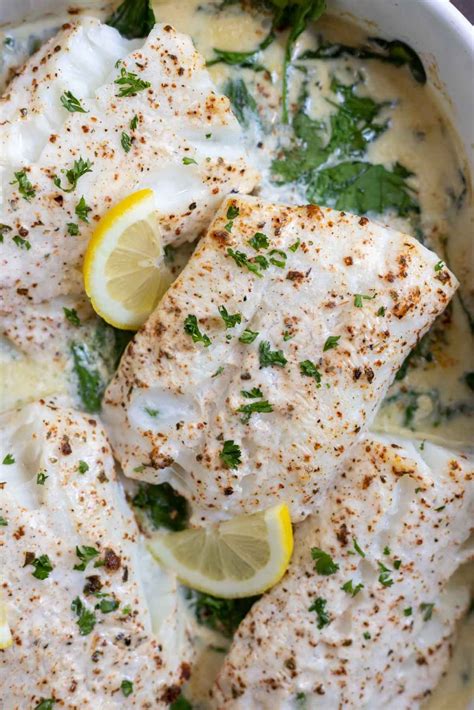 BAKED COD FISH + Cream Spinach WonkyWonderful