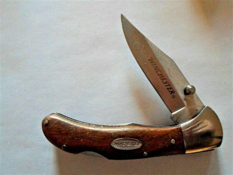 WINCHESTER POCKET FOLDING KNIFE,SINGLE BLADE, WOODEN HANDLE, LOCKBACK ...