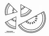 Watermelon Slice Coloring Drawing Color Clipart Sheet Melon Pages Coco  sketch template