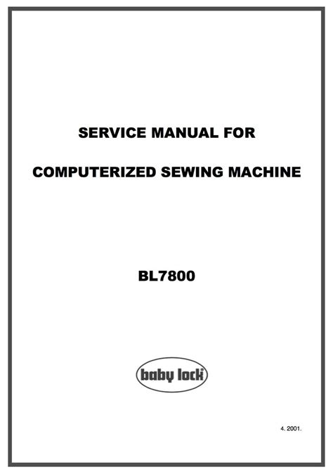 Baby Lock Pro Line BL7800 Service / Repair Manual & Parts / SCHEMATIC BOOK PDF Download - Etsy