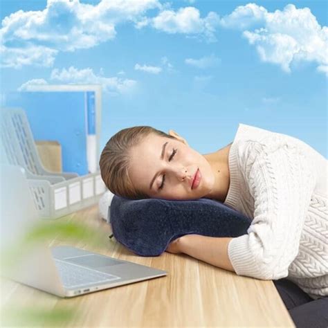 L shape Nap Pillows Memory Foam Breathable Velvet Fabric Cushion Desk Sleeping Pillow Car Travel ...