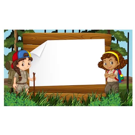 Free Vector | Girl scouts frame design