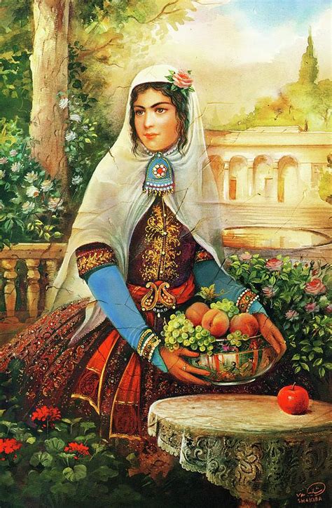 Iranian Qajar Woman Painting by Shakiba - Fine Art America