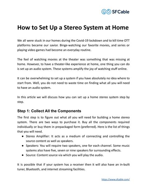 How to Set Up a Stereo System at Home