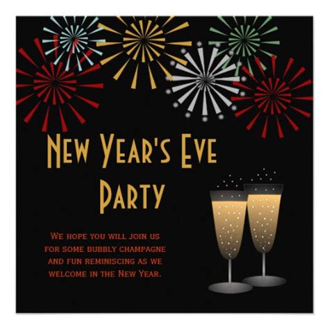 New Year's Eve Party Invitation 5.25" Square Invitation Card | Zazzle