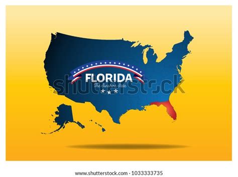 Florida State Map Nicknamethe Sunshine State Stock Vector (Royalty Free) 1033333735 | Shutterstock