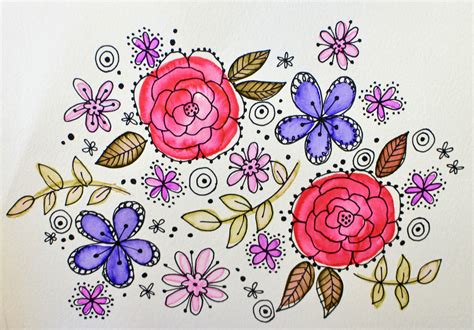 Easy DIY Watercolor Retro Flowers - Tombow USA Blog