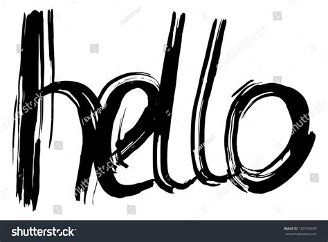 Hello Hand Lettering Handmade Calligraphy Vector Stock Vector (Royalty Free) 183755699