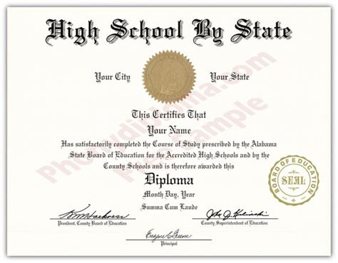 Fake High School State Design Diplomas – Select A State Throughout Fake ...