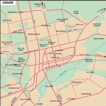 Harare Vector map. Eps Africa City Map. Illustrator Vector Maps. Eps ...