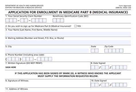 CMS-40B, Application for Enrollment in Medicare – Part B (Medical ...