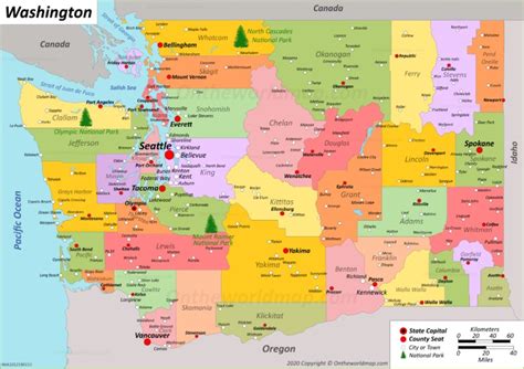 Washington State Map With Cities And Counties - Mithova's Blog