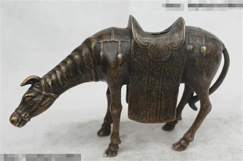 5"Chinese Folk Pure Bronze excellent Lucky Lifelike Horse Statue-in ...