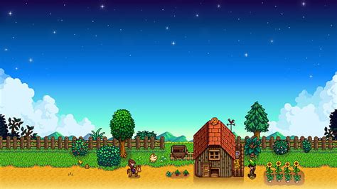 HD wallpaper: Stardew Valley, farm, stars, pixel art | Wallpaper Flare