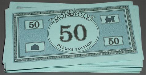 Monopoly Deluxe Edition 50 Dollar Bills - Game Pieces, Parts