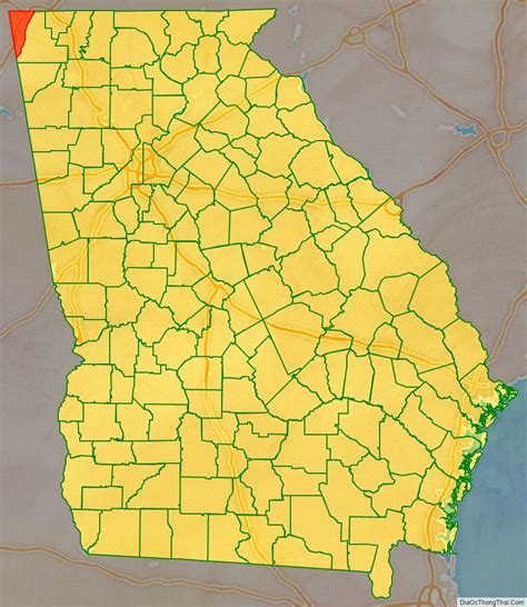 Map of Dade County, Georgia - Thong Thai Real