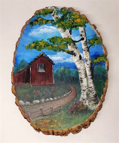 LANDSCAPE PAINTING ON WOOD SLICES | Charles H. MacNider Art Museum