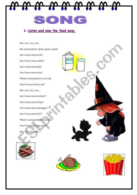 food song - ESL worksheet by elisabeth24