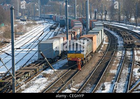 Freight train, marshaling yard, Ipswich, Suffolk, UK Stock Photo - Alamy