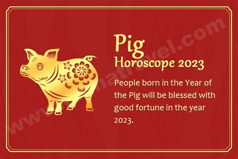 Pig's Horoscope 2023, Monthly Prediction for 2023 (2023)