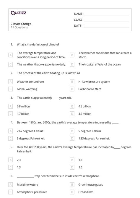 50+ world climate and climate change worksheets for 4th Grade on ...