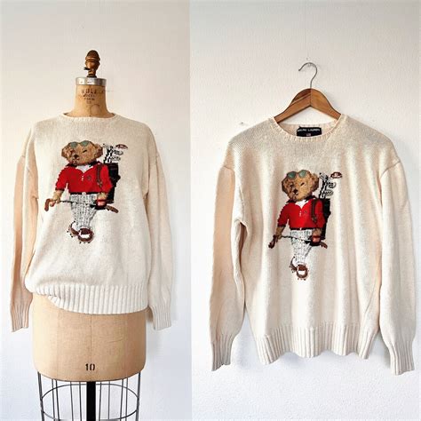 Vintage Ralph Lauren Bear Sweater / Ralph Lauren Sweater / 90s Polo Bear Golf Bear Pullover - Etsy