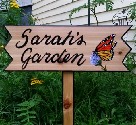 Personalized Garden Sign Custom Wood Garden Sign Butterfly