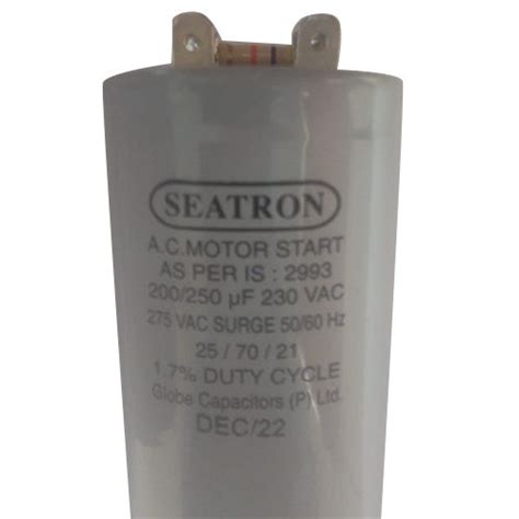 200-250 Mfd 230 Vac Seatron Ac Motor Start Capacitor Application: Ac ...