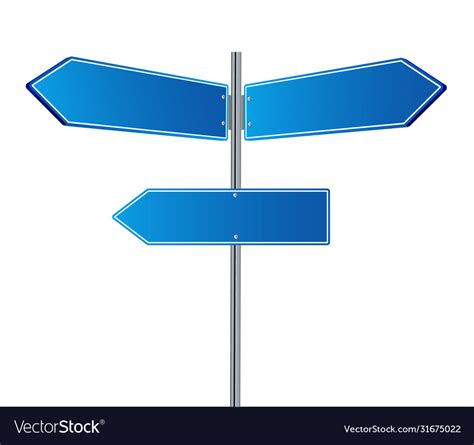 Direction road signs arrows on blue sky Royalty Free Vector