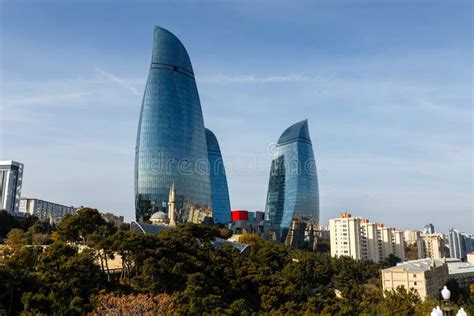 Flame Towers in Baku, Azerbaijan Editorial Photography - Image of ...