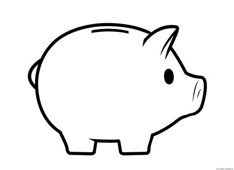 Piggy bank icon – Line art illustrations