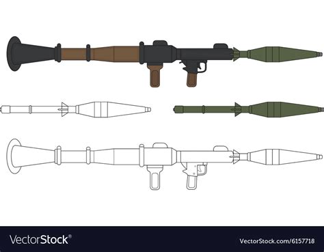 Rocket launcher with missiles Royalty Free Vector Image