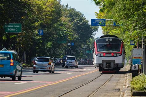 Railbus Bathara Kresna Crossing Slamet Riyadi Street Editorial Image - Image of train, public ...